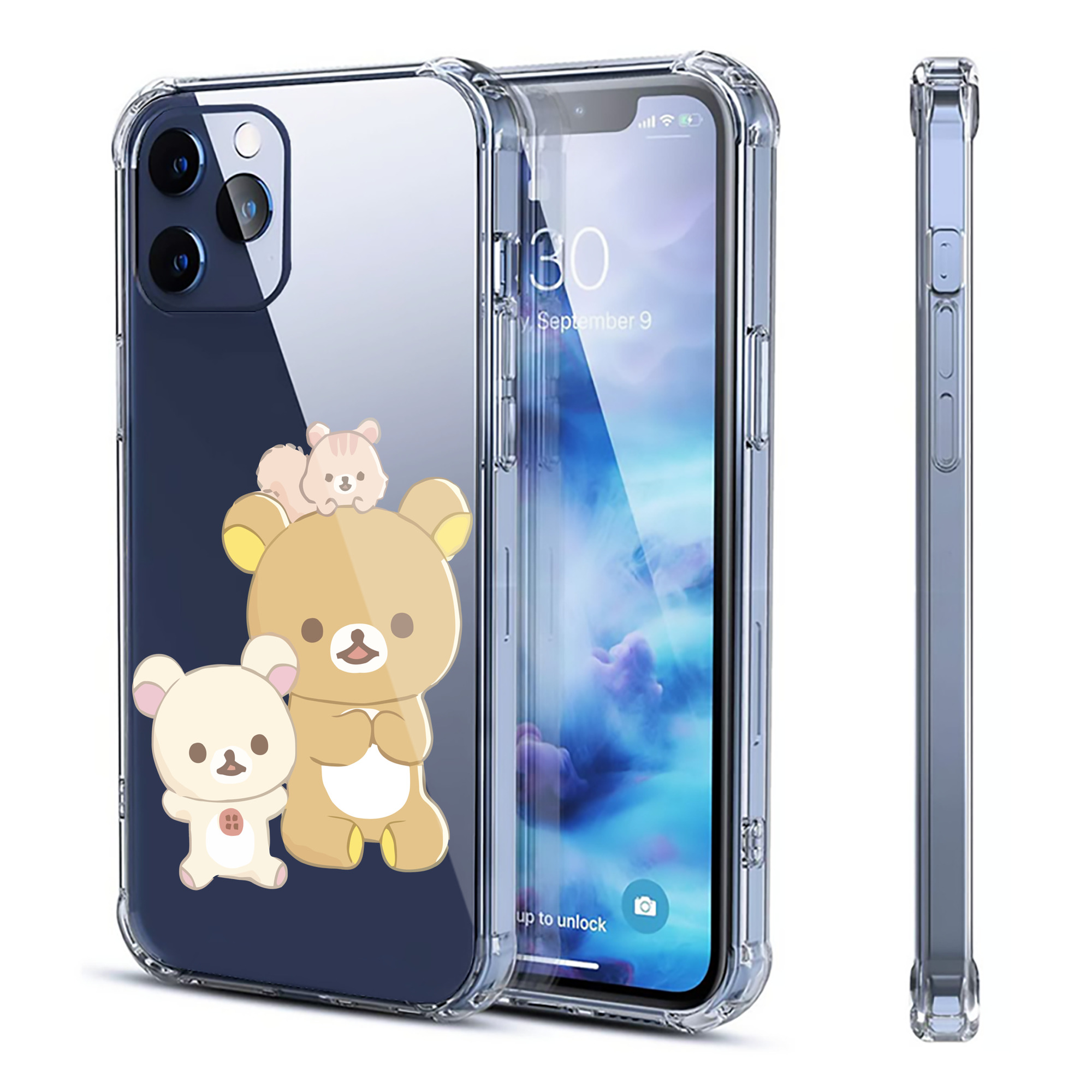（画像用） リラックマ リラックマ キイロイトリ Rilakkuma Korilakkuma Kiiroitori 【iPhone 12シリーズ対応】透明スマホケース（クリアソフトケース）